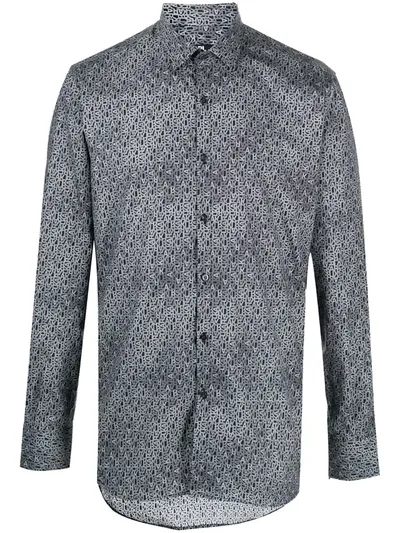 Karl Lagerfeld Logo Print Shirt In Grey