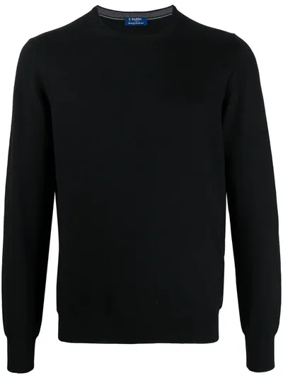 Barba Round Neck Jumper In Black