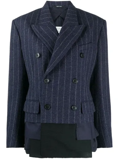 Maison Margiela Pinstripe Double-breasted Blazer In Blue