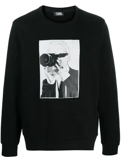 Karl Lagerfeld Photographer Print Sweatshirt In Black