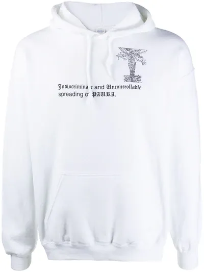 Paura Graphic-print Drawstring Hoodie In White