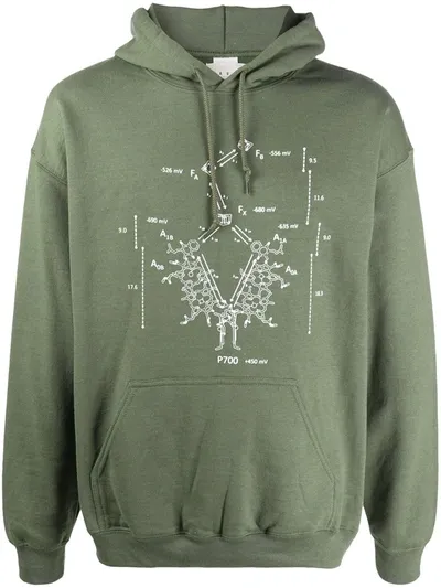 Paura Graphic-print Hoodie In Green