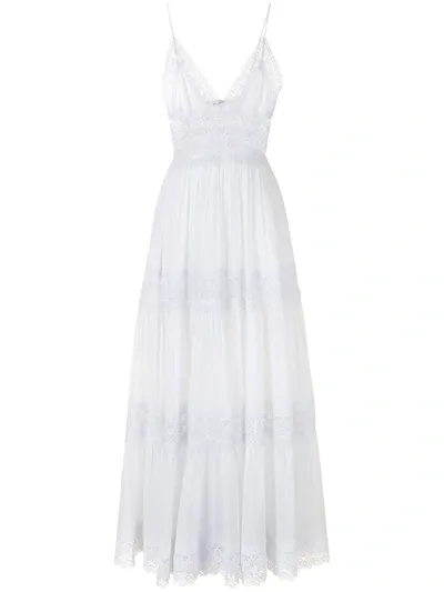 Charo Ruiz Cindy Semi-sheer Tiered Maxi Dress In White