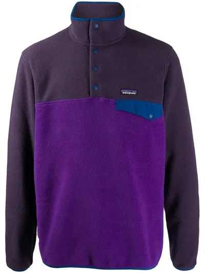 Patagonia Fleecepullover In Colour-block-optik In Purple