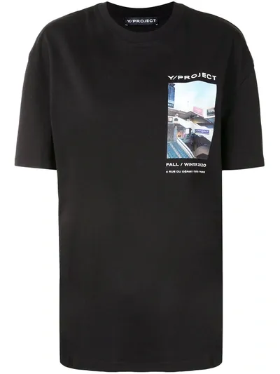 Y/project Print T-shirt In Black