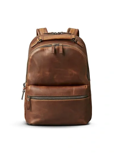 Shinola Runwell Leather Backpack In Medium Brown