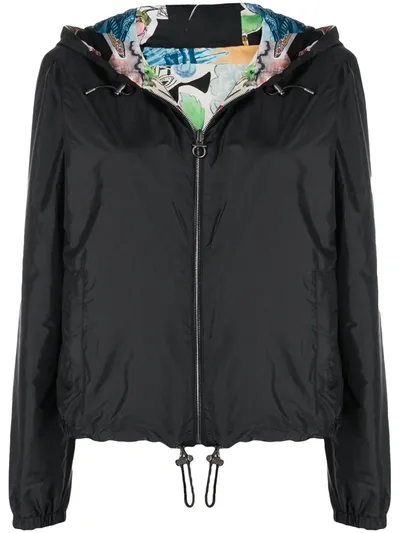 Ferragamo Reversible Zip-up Jacket In Black