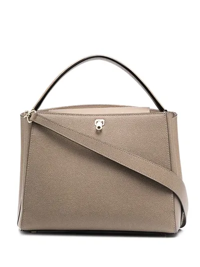 Valextra Square-frame Tote Bag In Neutrals