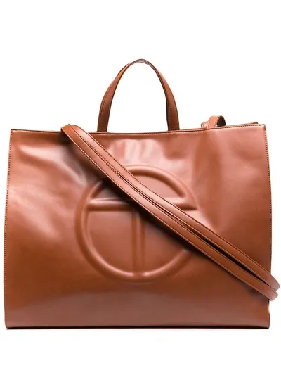 Telfar Large Shopping Bag In Brown