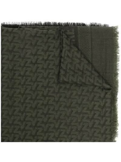 Zadig & Voltaire Glenn Logo Scarf In Green