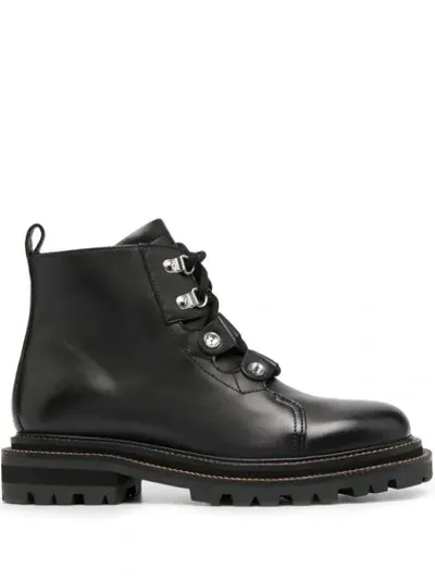 Twinset Studded Hiking Boots In Black