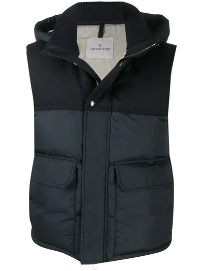 Moncler Obergabelhorn Panelled Gilet In Blue