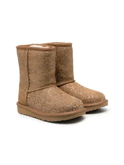 Ugg Kids' Leopard-print Boots In Brown