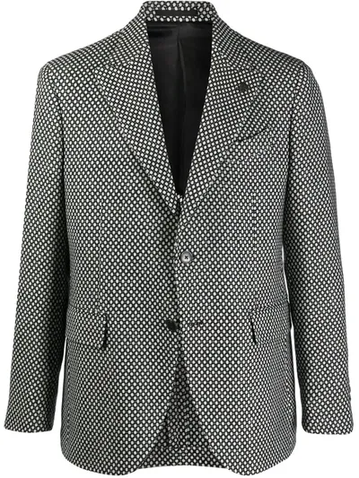 Gabriele Pasini Polka-dot Single-breasted Blazer In Black