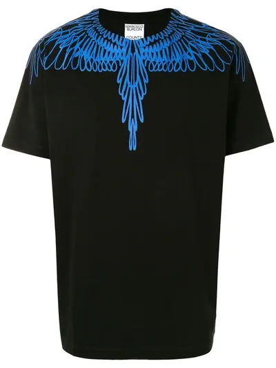 Marcelo Burlon County Of Milan Wings Motif T-shirt In 黑色