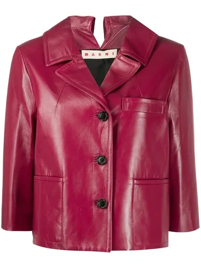 Marni Cropped Sleeves Jacket In Red