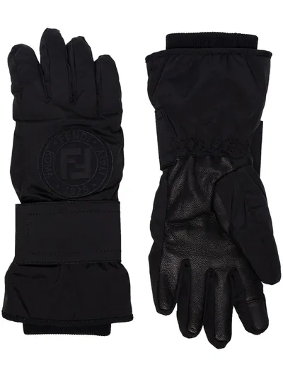 Fendi Rama Ski Gloves In Black