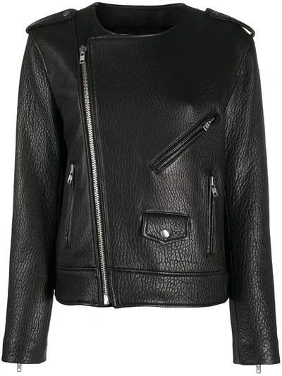 Rebecca Minkoff Katrina Off-centre Zipped Jacket In Black