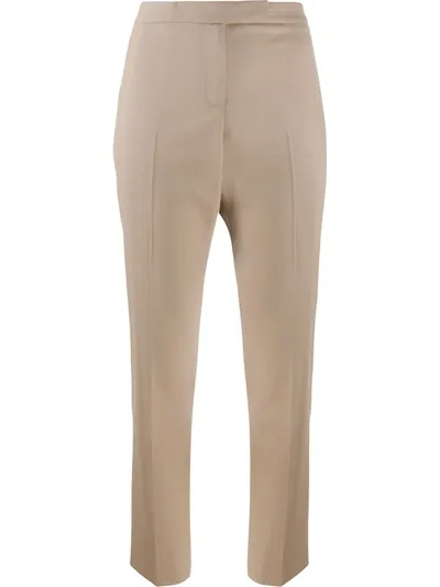 Peserico Slim-fit Tailored Trousers In Brown