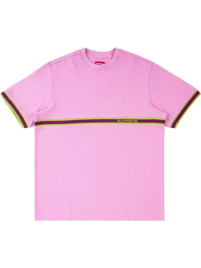 Supreme Knit Stripe T-shirt In Pink