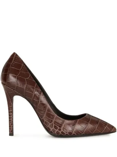 Giuseppe Zanotti Lucrezia Crocodile-effect Pumps In Dark Brown