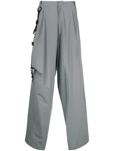 Hyein Seo Beaded-chain Baggy Trousers In Grey