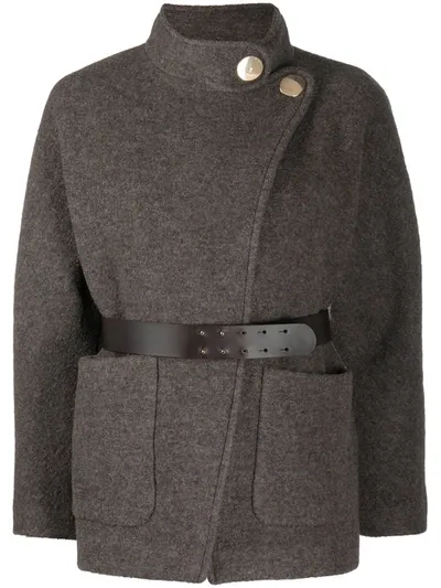 Ba&sh Calvi Asymmetrical Coat In Brown