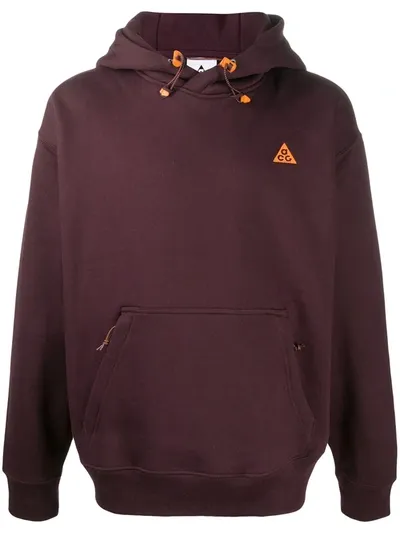 Nike Acg Embroidered-logo Hoodie In Purple