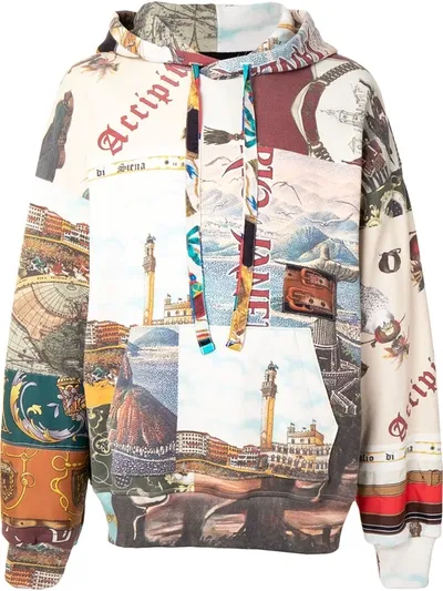 Amiri Oversized Patchwork Print Hoodie In Multicolour