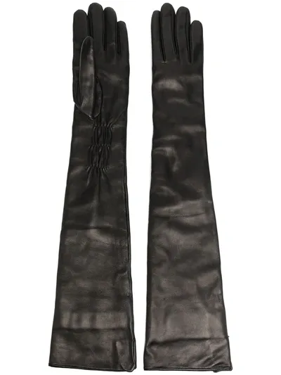 Ann Demeulemeester Arm-length Leather Gloves In Black