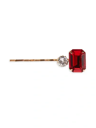 Jennifer Behr Gemma Crystal Bobby Pin In Ruby