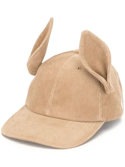 Undercover Ear-detail Corduroy Cap In Brown