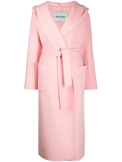 Ava Adore Wool Belted Robe-style Coat In Pink