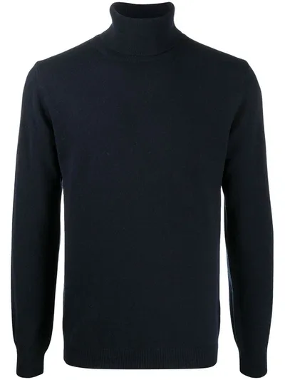 Cenere Gb Silk-cashmere Roll Neck Jumper In Blue