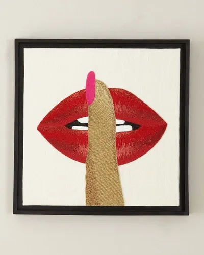 Jonathan Adler Hush Beaded Wall Art In Red