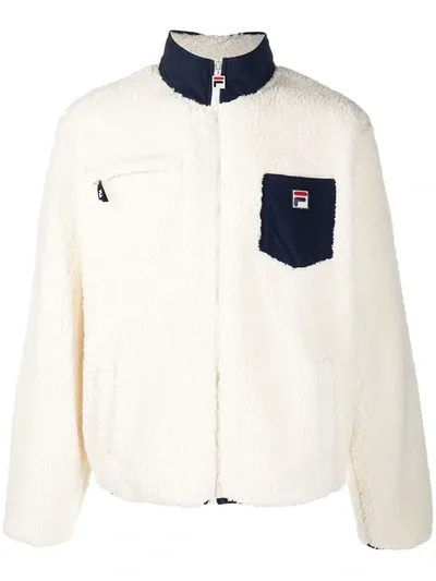 Fila Funnel-neck Fleece Jacket In White