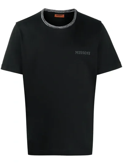 Missoni Logo Print T-shirt In Black