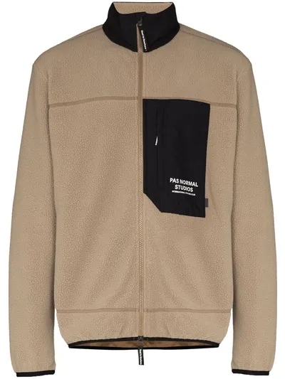 Pas Normal Studios Beige Off Race Fleece Jacket In Brown