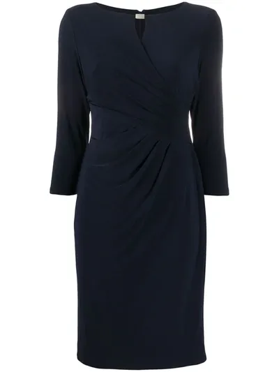 Lauren Ralph Lauren Keyhole Fitted Dress In Blue