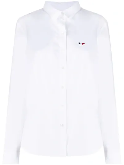 Maison Kitsuné Fox Patch Cotton Shirt In White