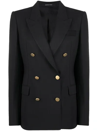 Tagliatore Double-breasted Blazer In Black