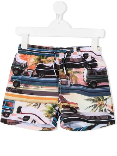 Molo Kids' Photograph-print Swim Shorts In Black