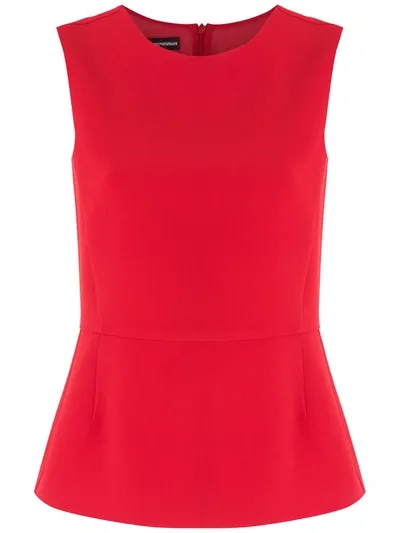 Emporio Armani Peplum Tank Top In Red