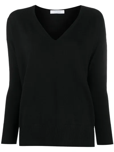 Cruciani Rib-trimmed Wool Jumper In Black