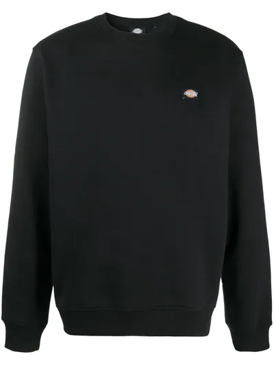 Dickies Construct Logo Patch Rib-trimmed Sweatshirt In Black