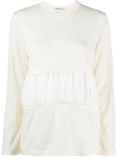 Comme Des Garçons Ruched Panel Top In Neutrals