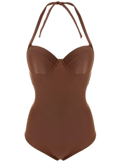 Amir Slama Plain One-piece In Brown