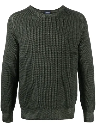 Drumohr Classic Plain Jumper In Green