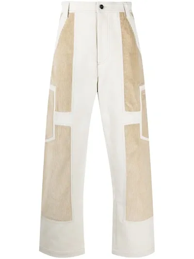 Jacquemus Bellu Panelled Straight-leg Trousers In Neutrals