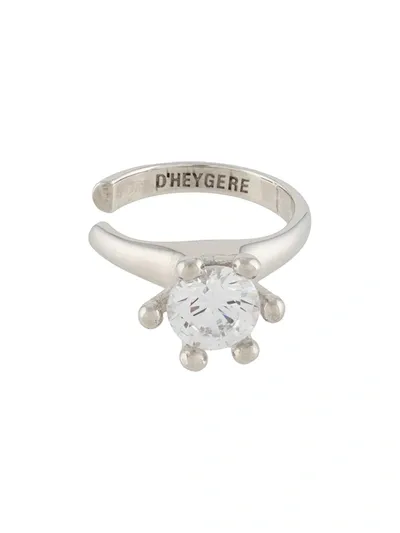 D'heygere Crystal-embellished Huggie Earring In Silver